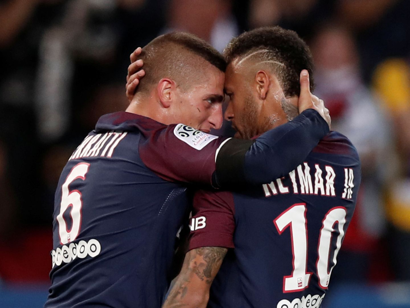 En la imagen, Verratti y Neymar celebran un gol del PSG. (Reuters)