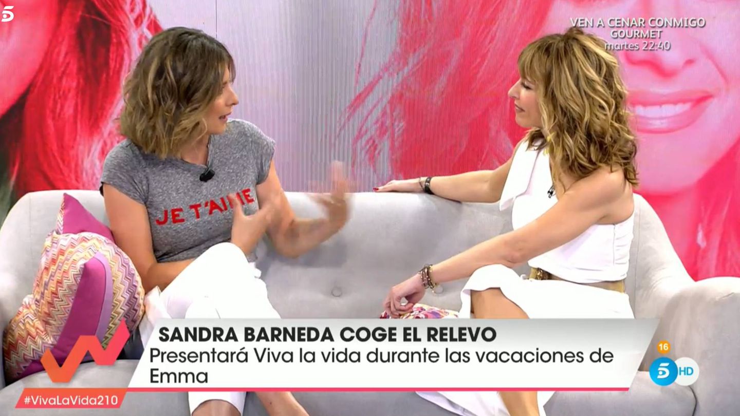 Sandra Barneda y Emma García, en 'Viva la vida'. (Telecinco)