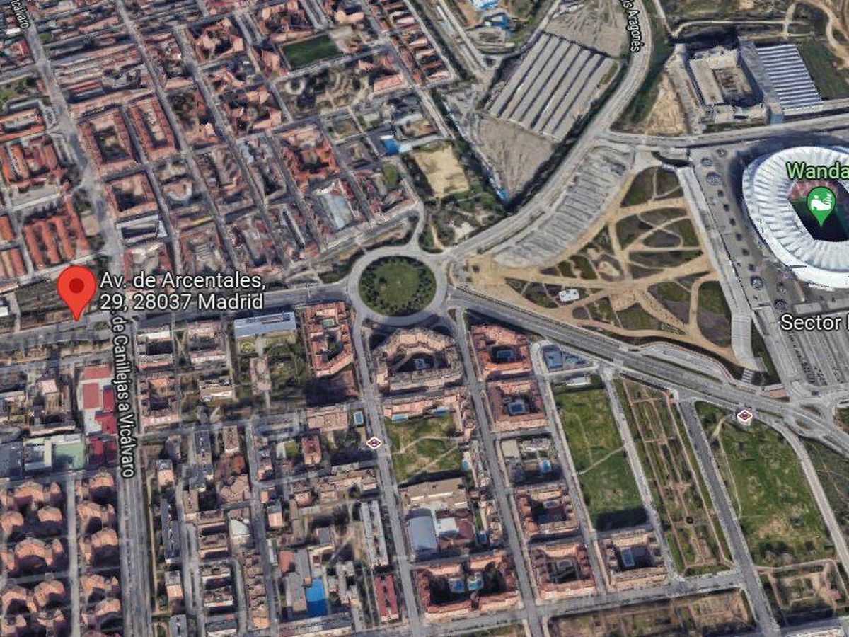 Foto: Vista aérea del futuro proyecto de Avantespacia junto al Wanda Metropolitano.(Google Maps)