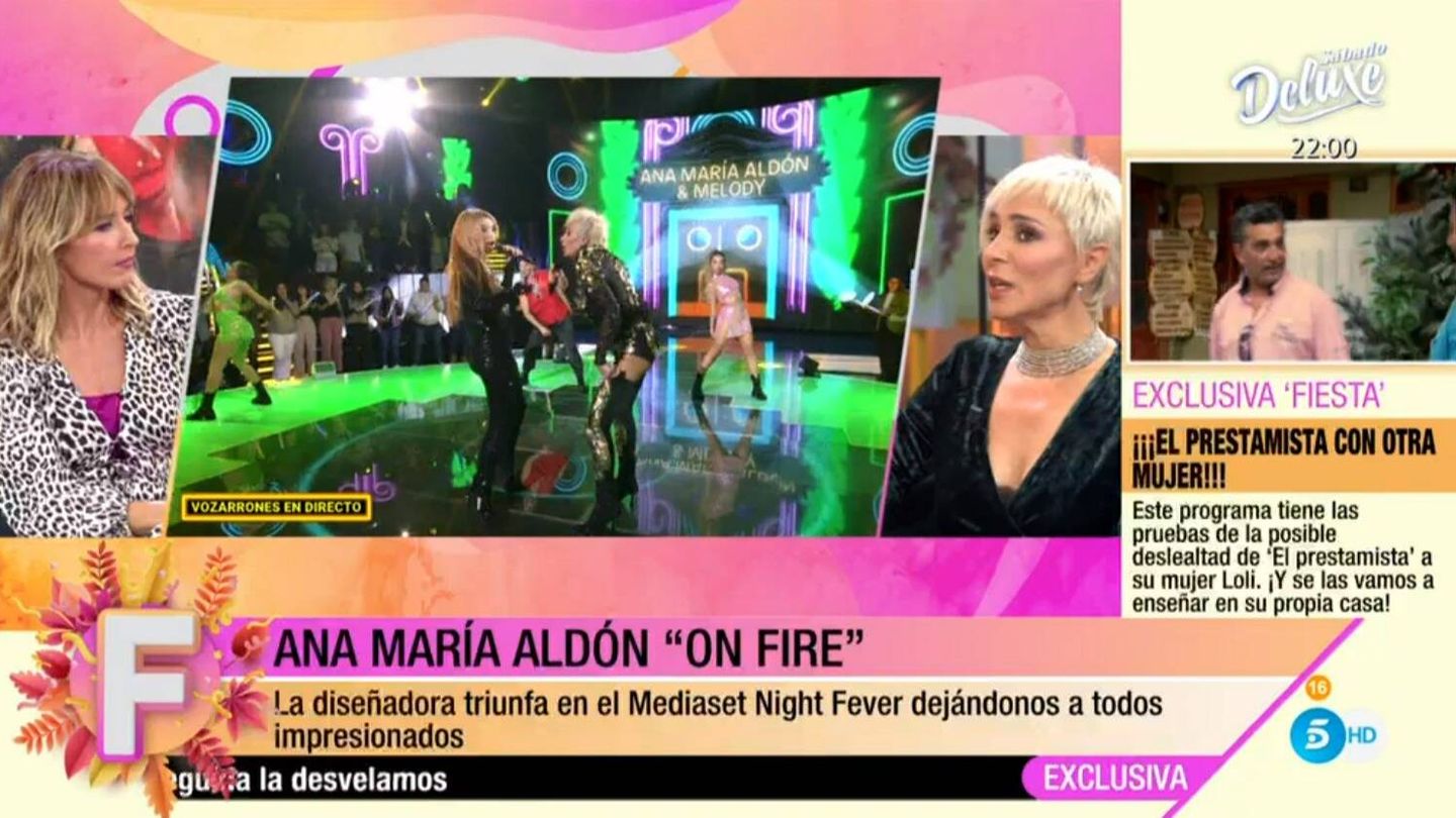 Emma García y Ana María Aldón en 'Fiesta'. (Mediaset España)