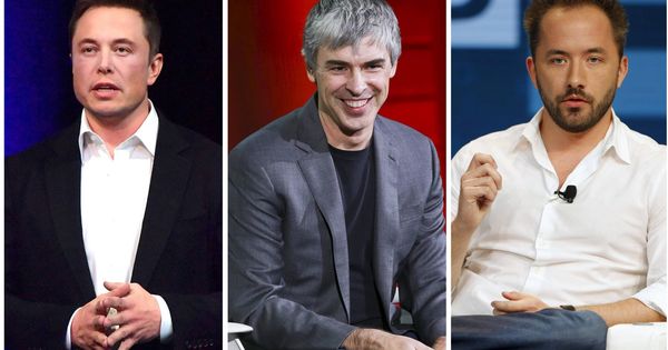 Foto: Elon Musk, Larry Page y Drew Houston, tres de las personas más influyentes del mundo.