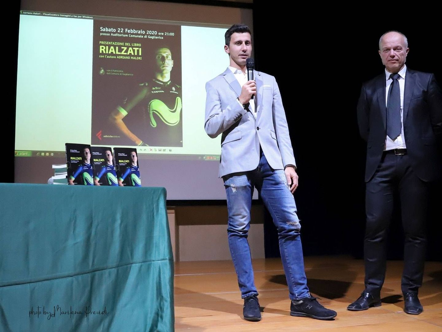 Adriano Malori, durante uno de los actos de presentación de su libro en Italia. (Marilena Previdi)