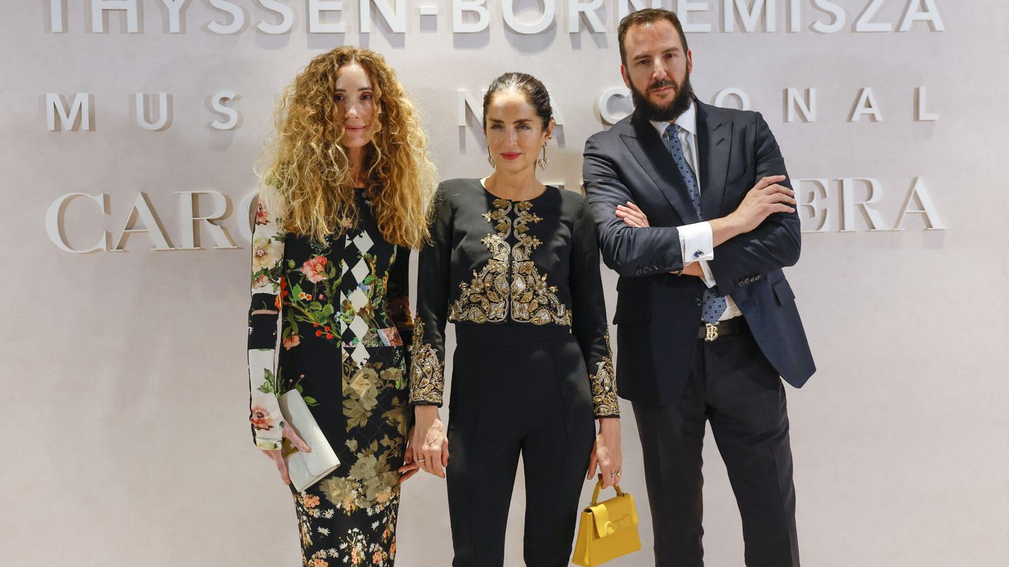 Carolina Adriana Herrera, Borja Thyssen y Blanca Cuesta, en la inauguración institucional de la exposición. (EFE/Juanjo Martín)