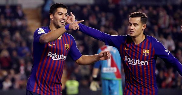 Foto: Suárez marcó dos de los tres goles del Barcelona ante el Rayo Vallecano. (EFE) 