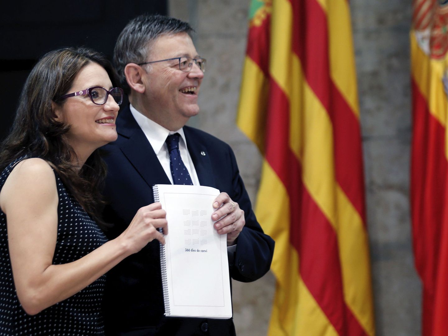 Ximo Puig y Mónica Oltra, presidente y vicepresidenta de la Generalitat valenciana, respectivamente. (EFE)