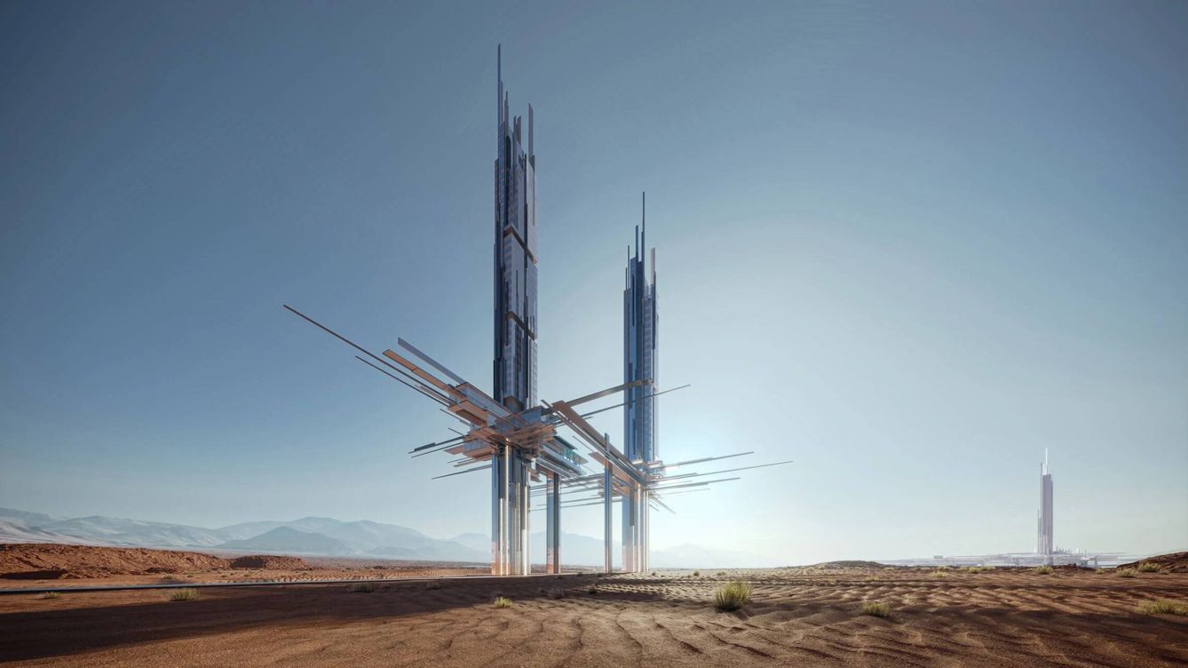 Foto: Neom contará con dos rascacielos como base para su nuevo complejo de lujo en el golfo de Aqaba, en Arabia Saudí.(10Design)