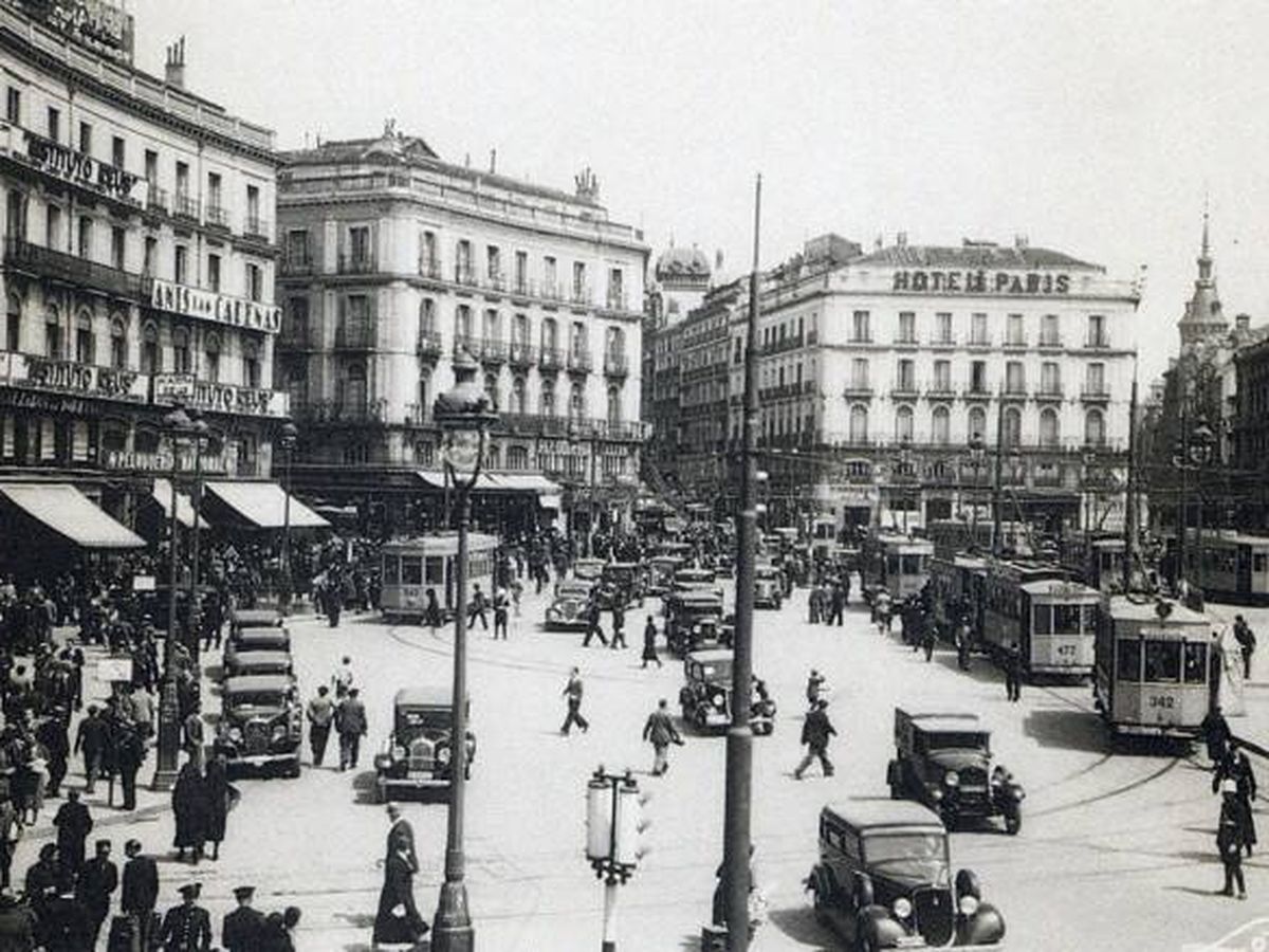 Foto: La madrileña Puerta del Sol en los años 40.
