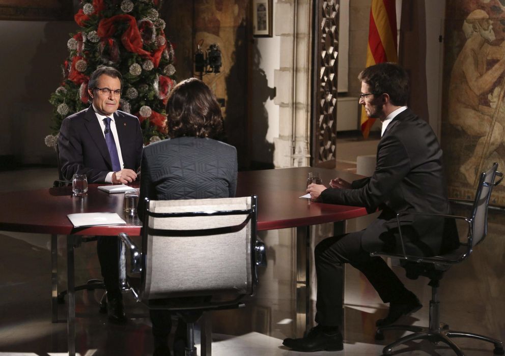 Foto: Artur Mas, durante la entrevista ofrecida a TV3 (Efe)