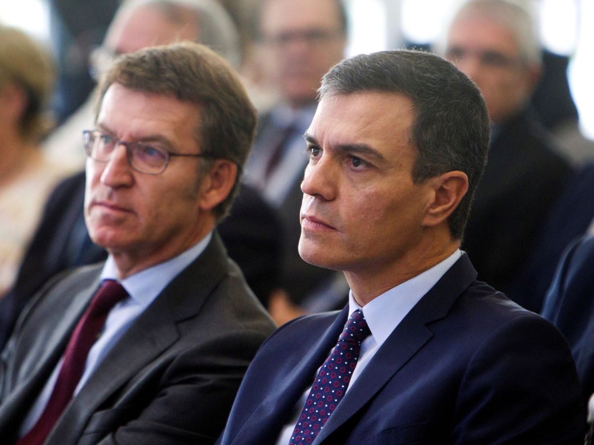 Foto: El presidente del Gobierno, Pedro Sánchez (d), y el presidente de la Xunta de Galicia, Alberto Núñez Feijóo. (EFE)