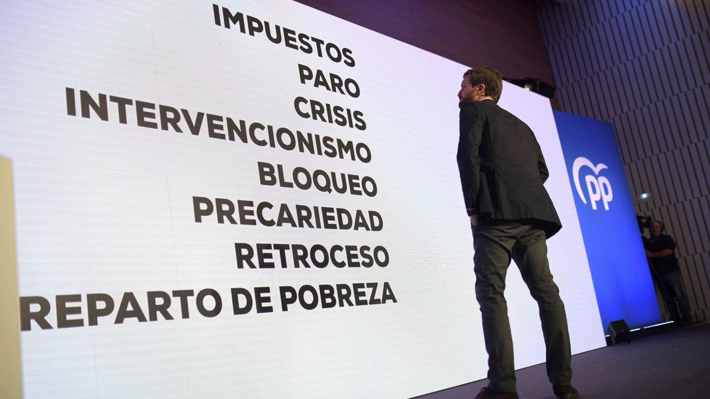 El presidente del Partido Popular, Pablo Casado, en la Convención Económica que el PP celebró en Córdoba. (EFE)