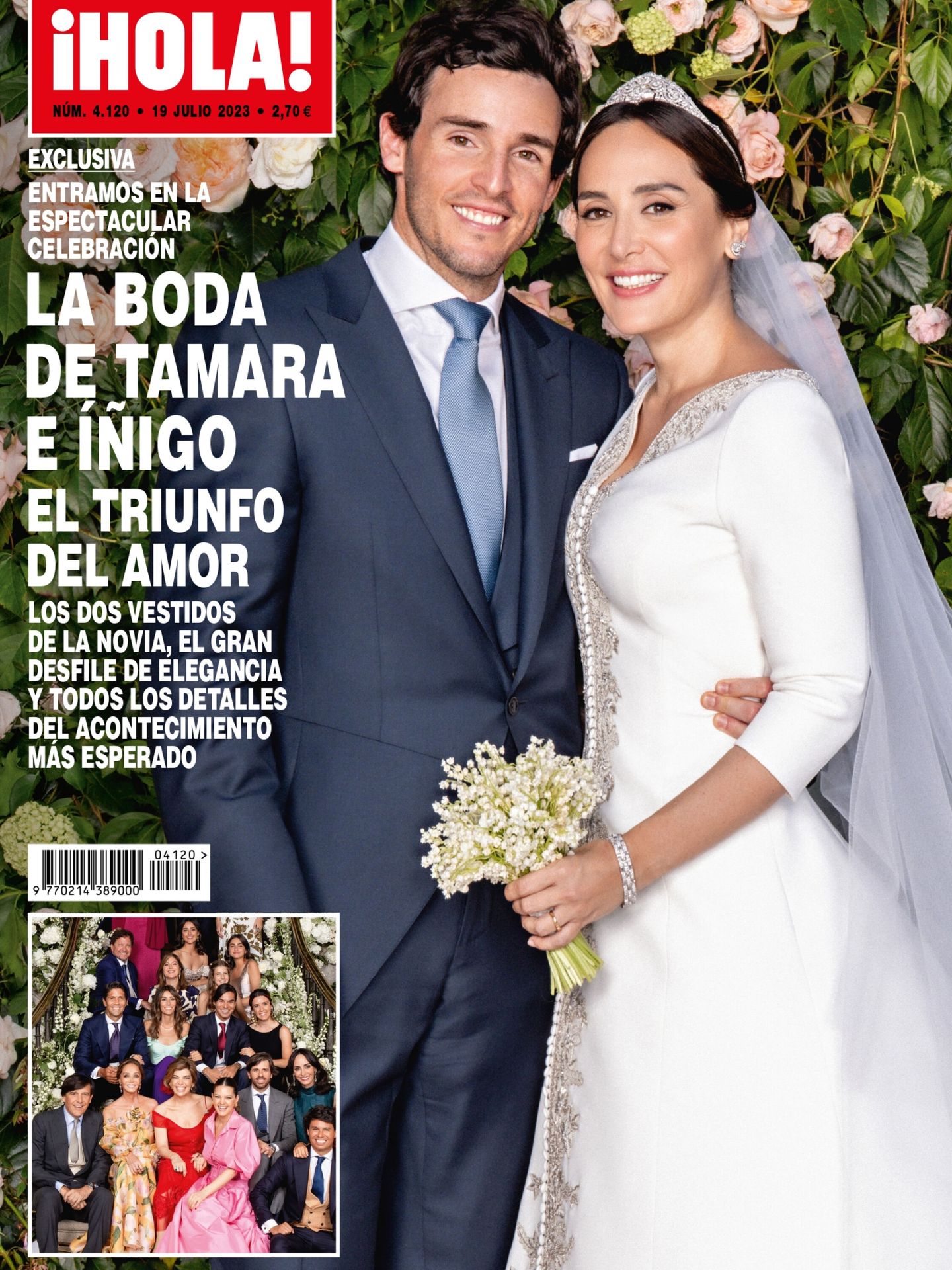 Portada con la boda de Tamara Falcó e Íñigo Onieva. (EFE/Revista ¡Hola!) 
