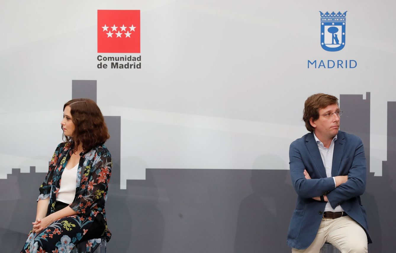 La presidenta de la Comunidad de Madrid, Isabel Díaz Ayuso y el alcalde de la capital, José Luis Martínez Almeida. (EFE)