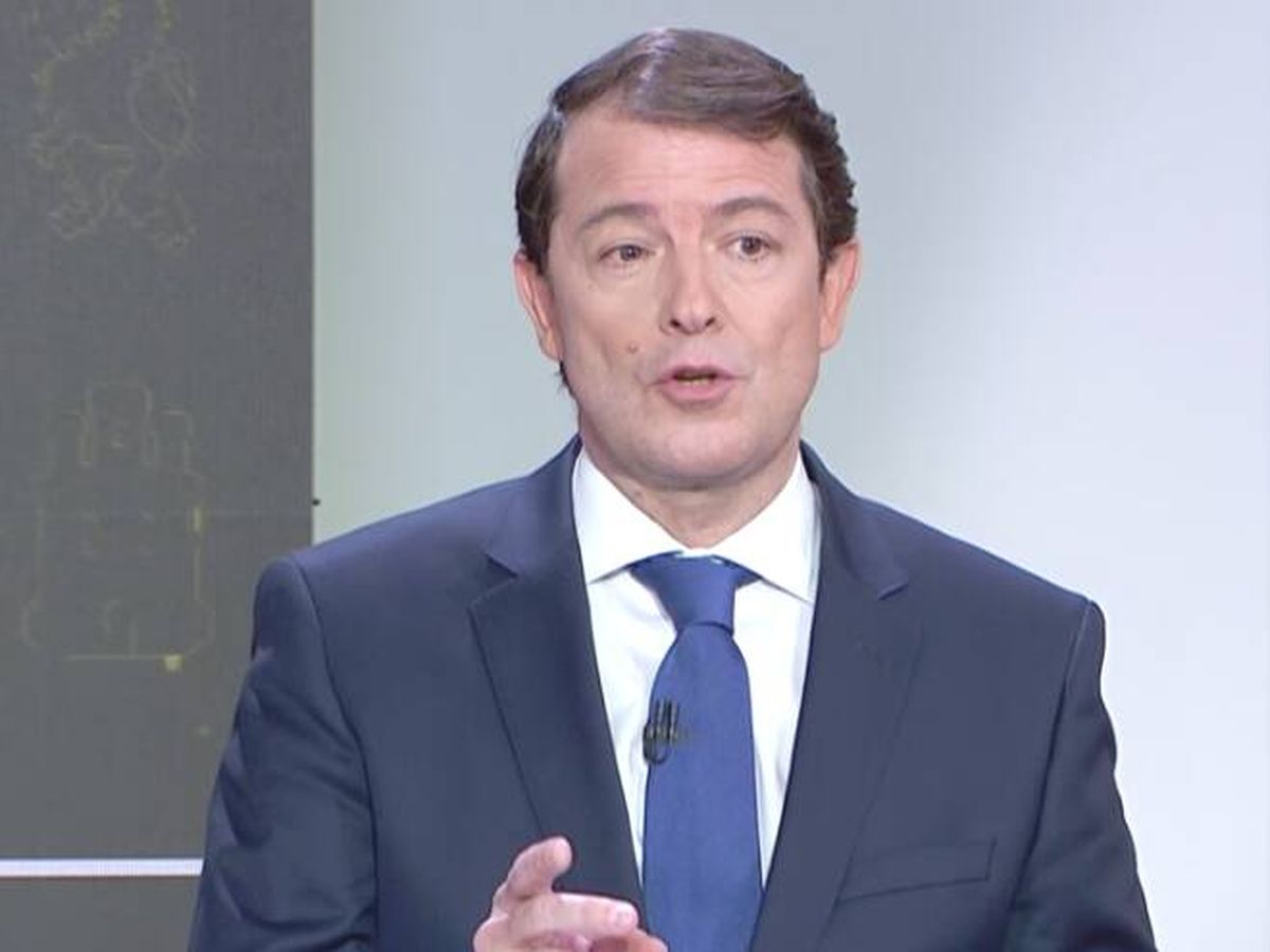Foto: Mañueco durante un momento del debate. (RTVE)