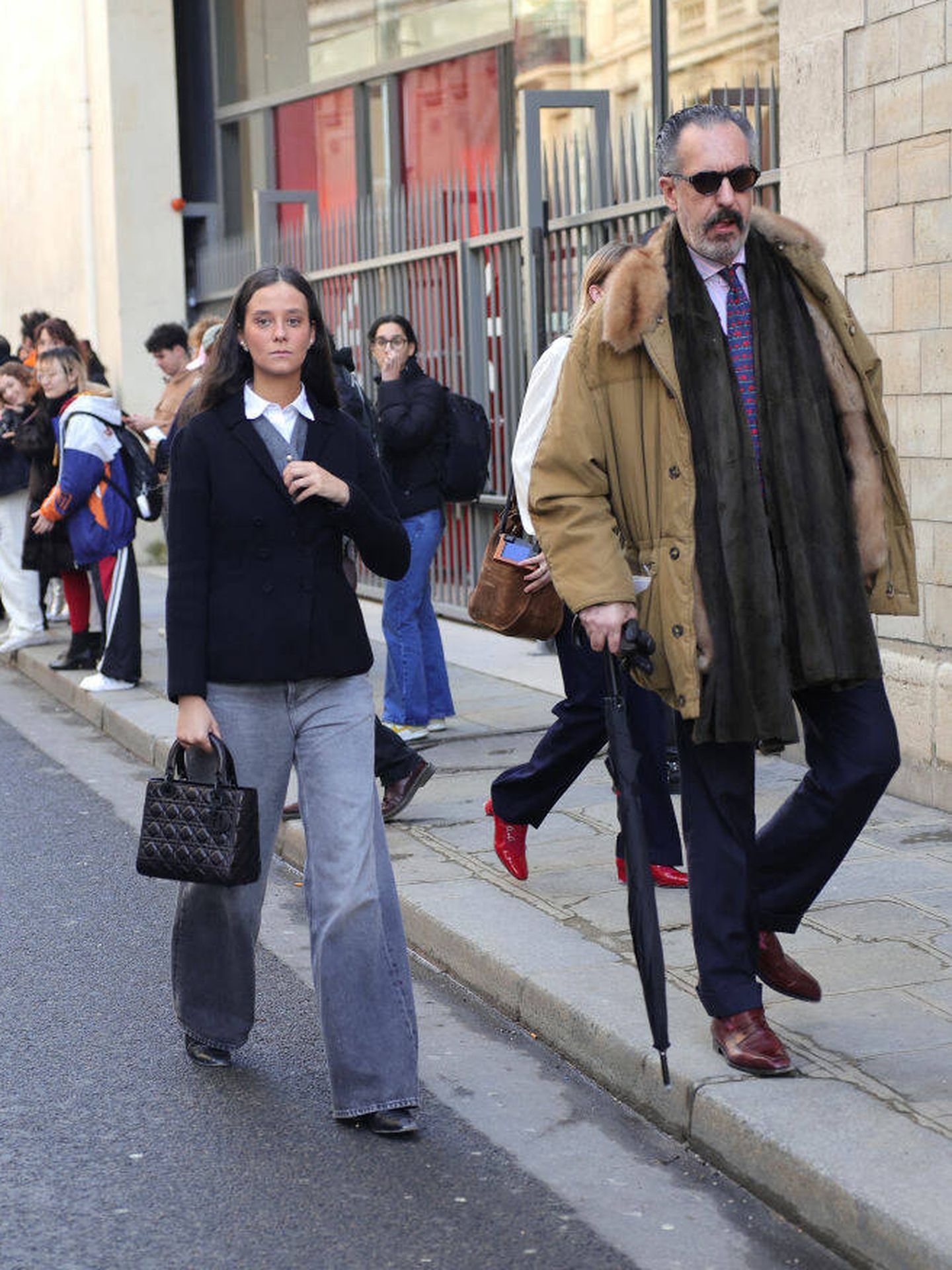 Victoria Federica y Jaime de Marichalar a su llegada al desfile de Dior en la Semana de la Alta Costura de París. (Getty Images)