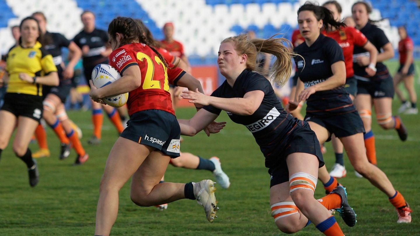 La selección española femenina de rugby se proclamó campeona de Europa por octava vez en febrero de 2021. (EFE/Pepe Zamora) 