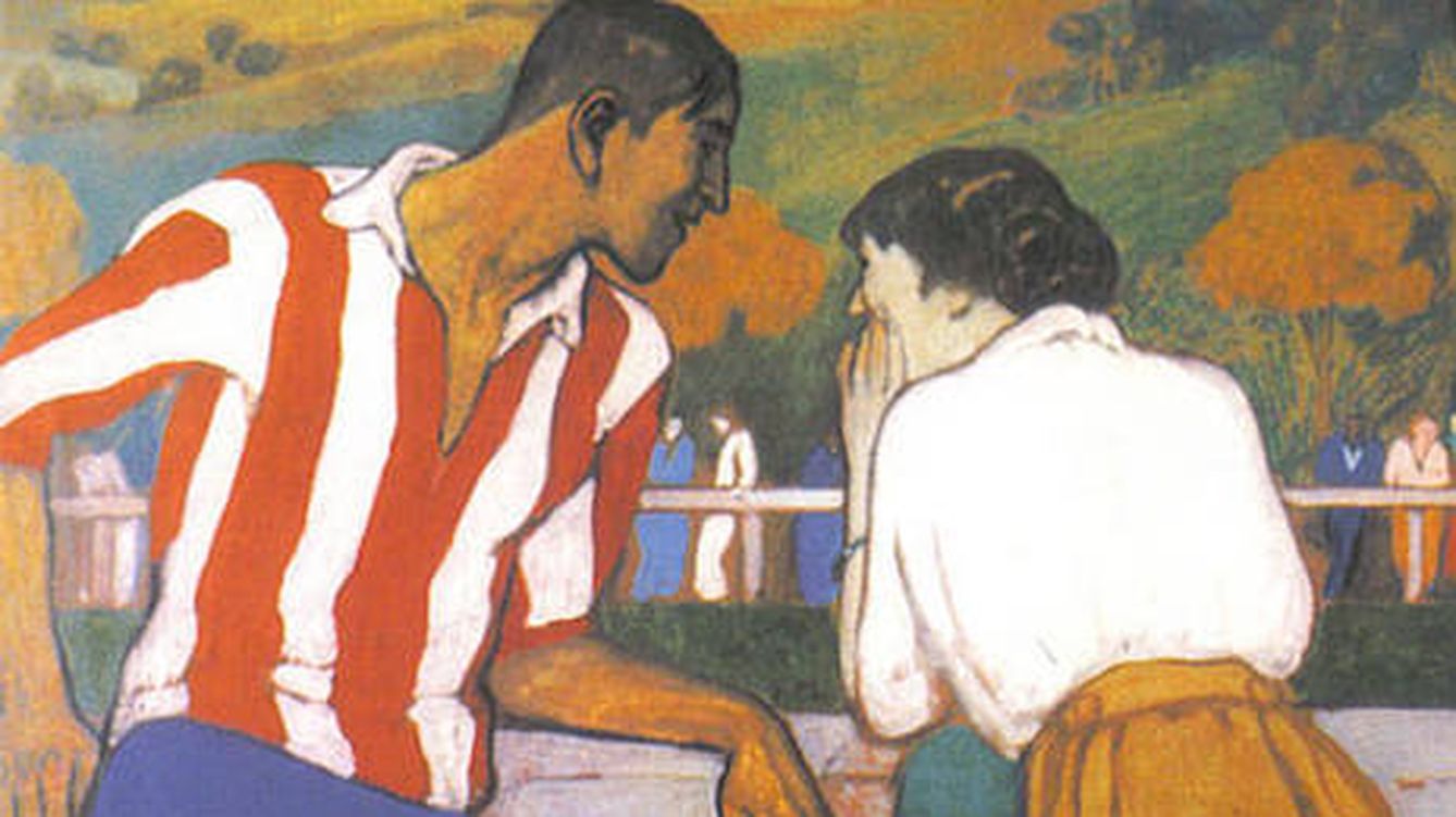 'Idilio en los campos de sport', cuadro de Aurelio Arteta sobre Pichichi.