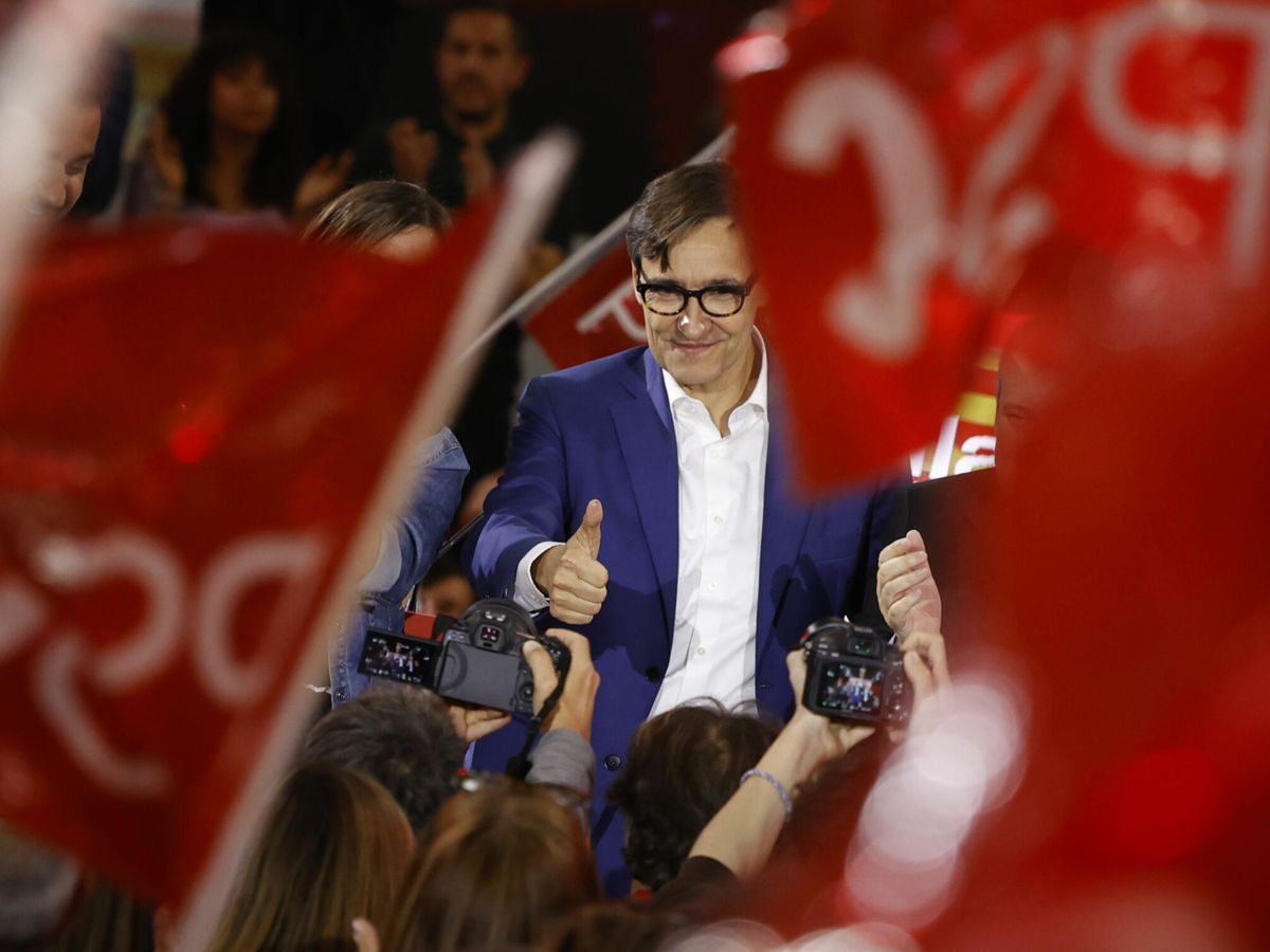Foto: El candidato Salvador Illa en la apertura de campaña. (Europa Press/Kike Ricón)
