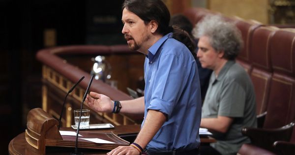Foto: El líder de Podemos, Pablo Iglesias, durante su intervención en el pleno del Congreso esta semana. (EFE)
