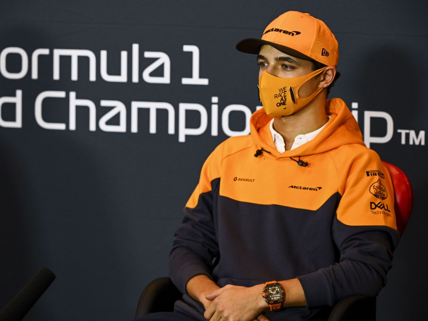 Lando Norris en la rueda prensa del Gran Premio de Emilia-Romaña. (EFE)