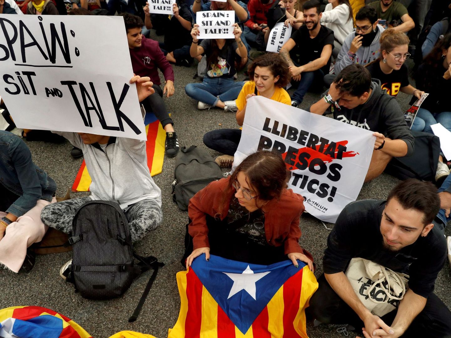 Protestas convocadas por Tsunami Democrático en Barcelona. (EFE)