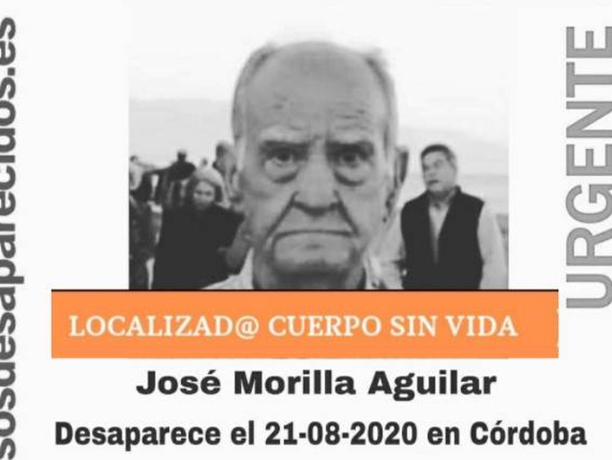 Foto: José Morilla, de 85 años. Foto: SOS Desaparecidos