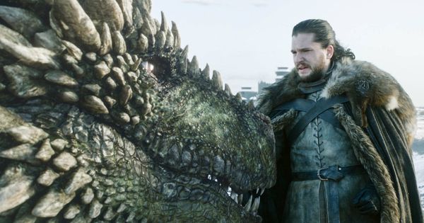 Foto: Jon Nieve, junto a uno de los dragones de Daenerys. (HBO)