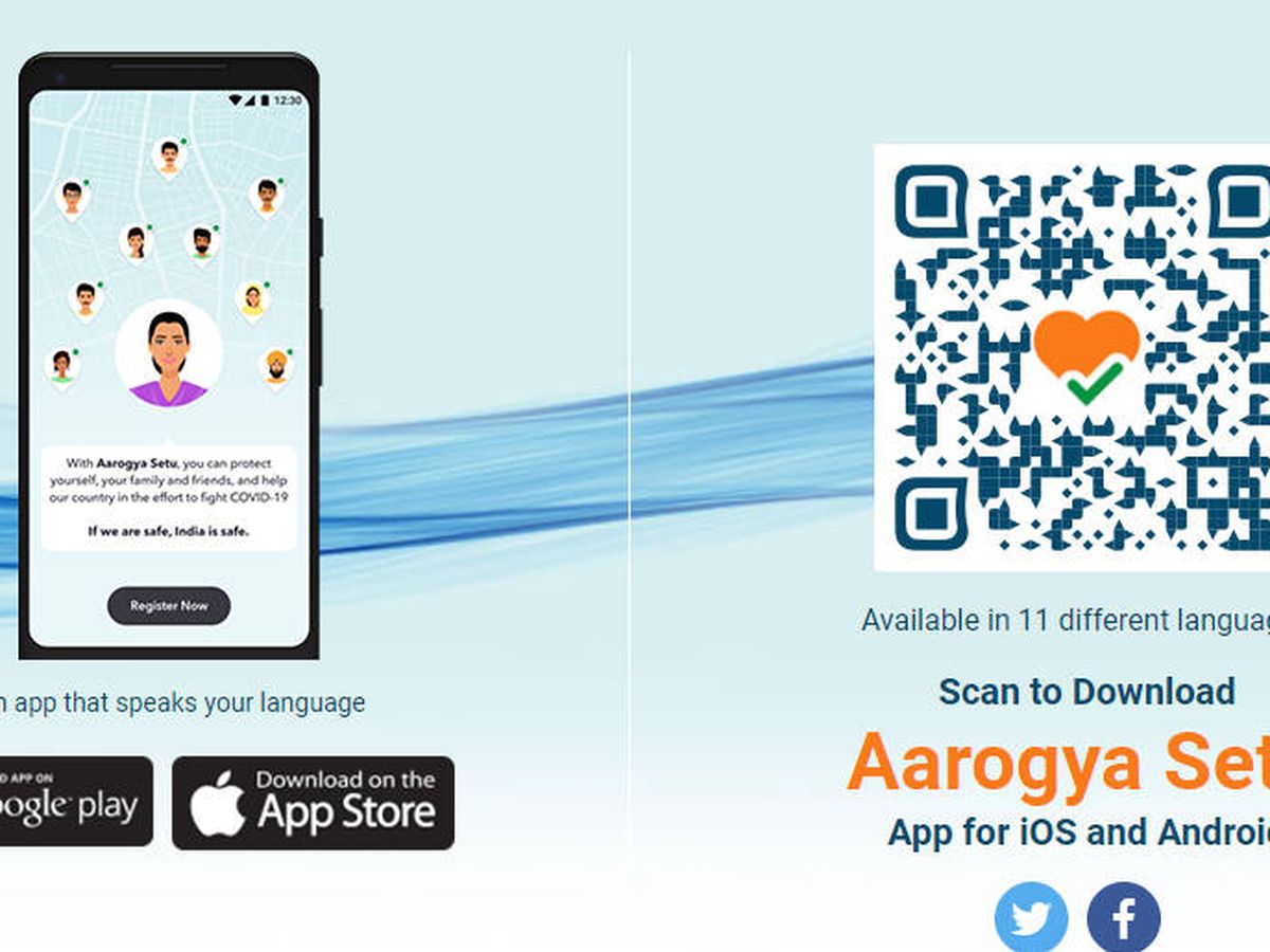 Foto: Aarogya Setu, la polémica app de rastreo. Foto: Gobierno de la India