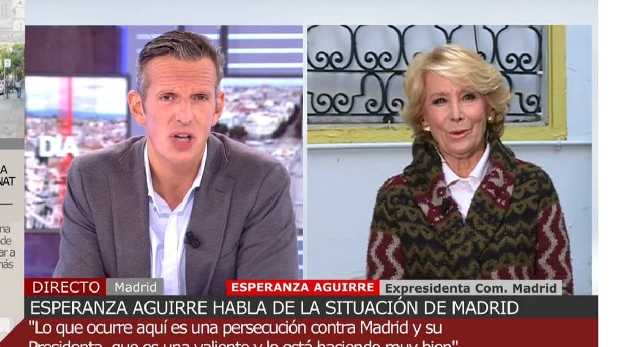 "Eso es totalmente falso": Esperanza Aguirre no consiente esta afirmación a Joaquín Prat sobre la sanidad pública en Madrid