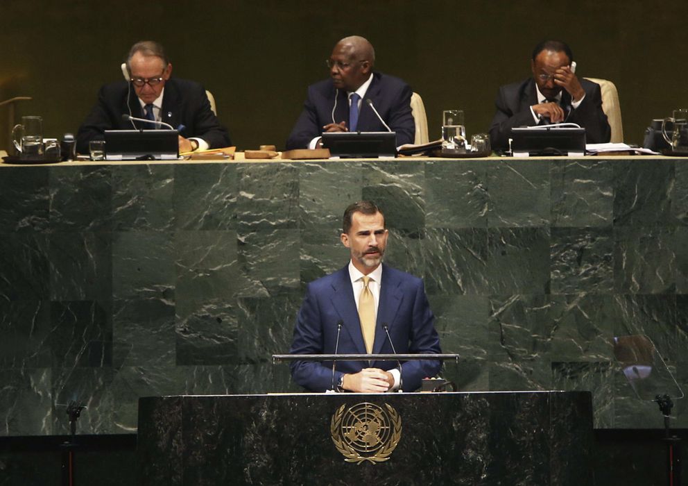 Foto: El rey Felipe VI interviene ante la Asamblea General de las Naciones Unidas. (Efe)