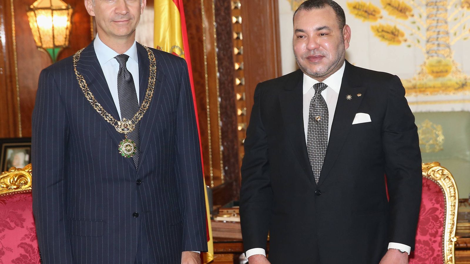 Foto: El rey Felipe y el rey Mohamed, en Rabat en 2014. (Getty)