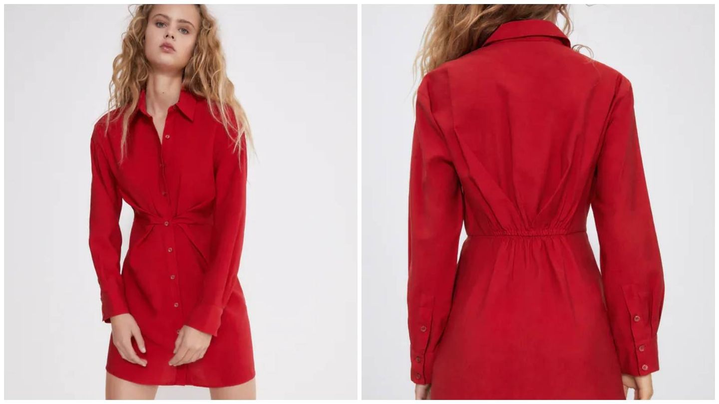 Vestido rojo de Zara. (Cortesía)