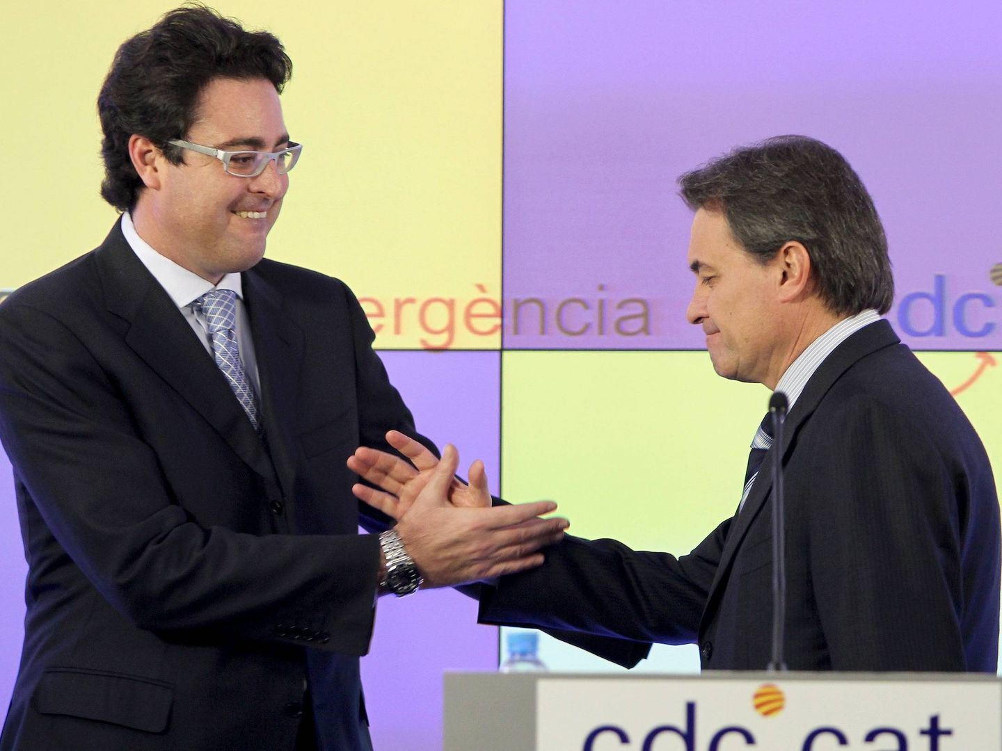 David Madí (i) en 2010, cuando era director de campaña de Mas. (EFE)