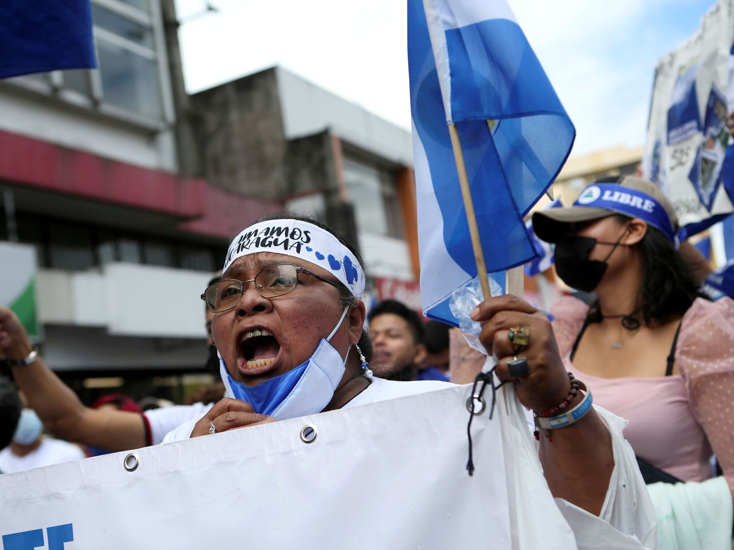 Protestas de exiliados en Costa Rica contra las elecciones. (Reuters/Mayela Lopez)