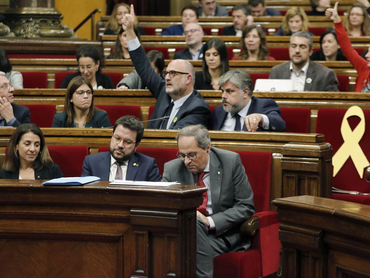 Foto: El 'president' de la Generalitat, Quim Torra, en un pleno. (EFE)
