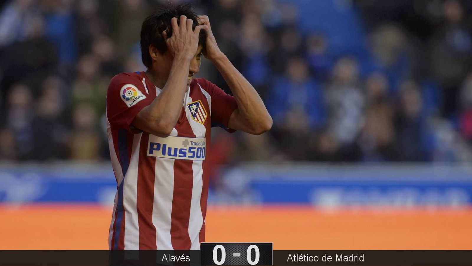 Foto: Gaitán tuvo la mejor ocasión del Atlético, pero falló en el mano a mano ante Pacheco (Vincent West/Reuters)