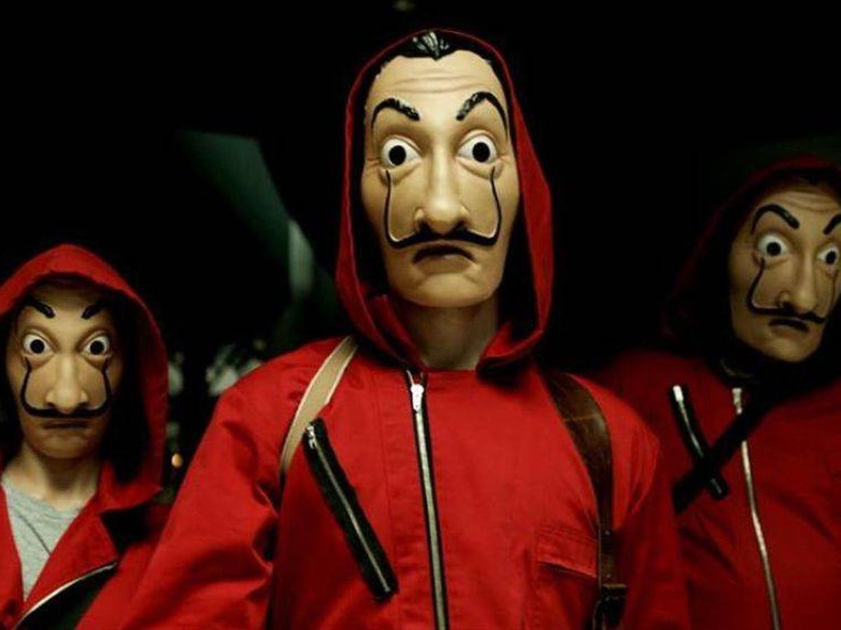 Foto: Las máscara de Dalí en 'La casa de papel'. (Netflix)