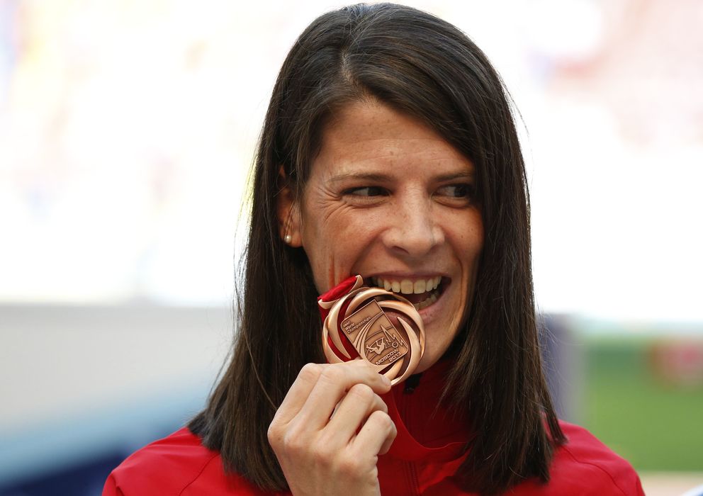 Foto: Ruth Beitia, con la medalla de bronce (Reuters).