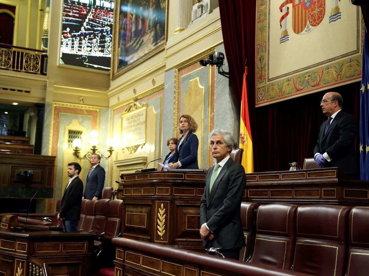 Foto: La presidenta de la cámara, Meritxell Batet (c), durante el último pleno celebrado en el Congreso. (EFE)