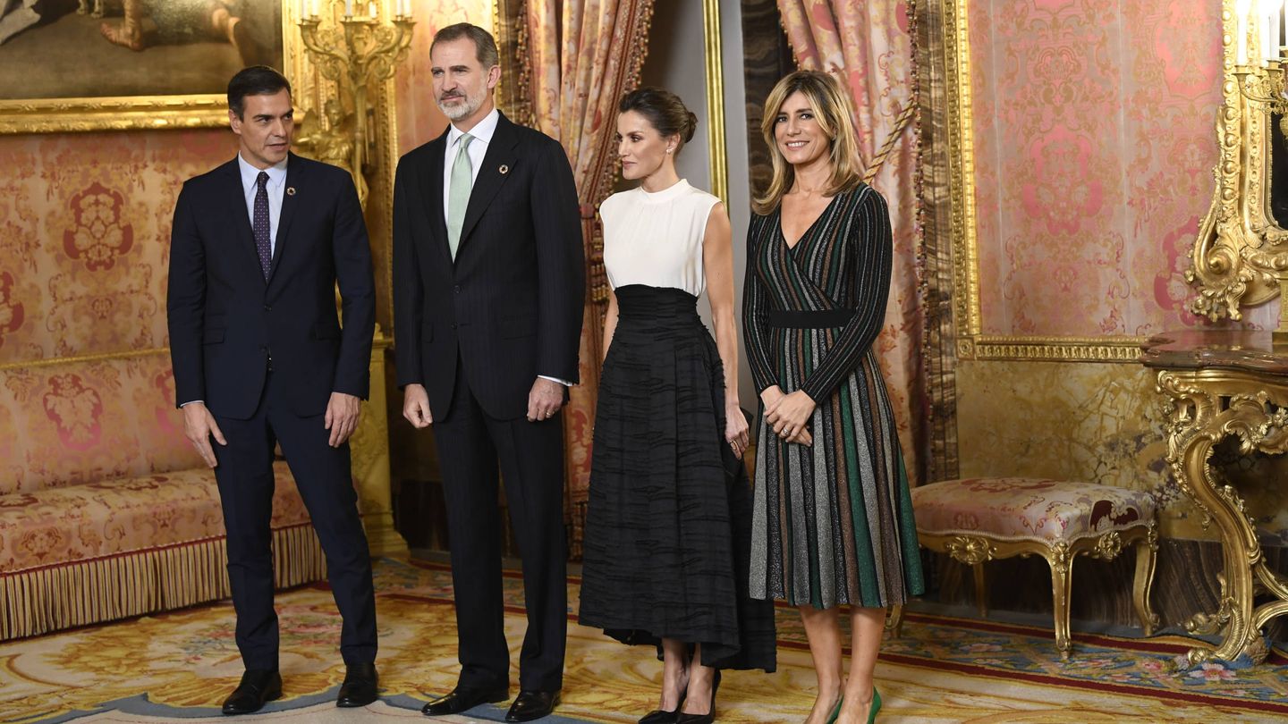 Los reyes Felipe y Letizia, junto a Pedro Sánchez y Begoña Gómez. (Limited Pictures)