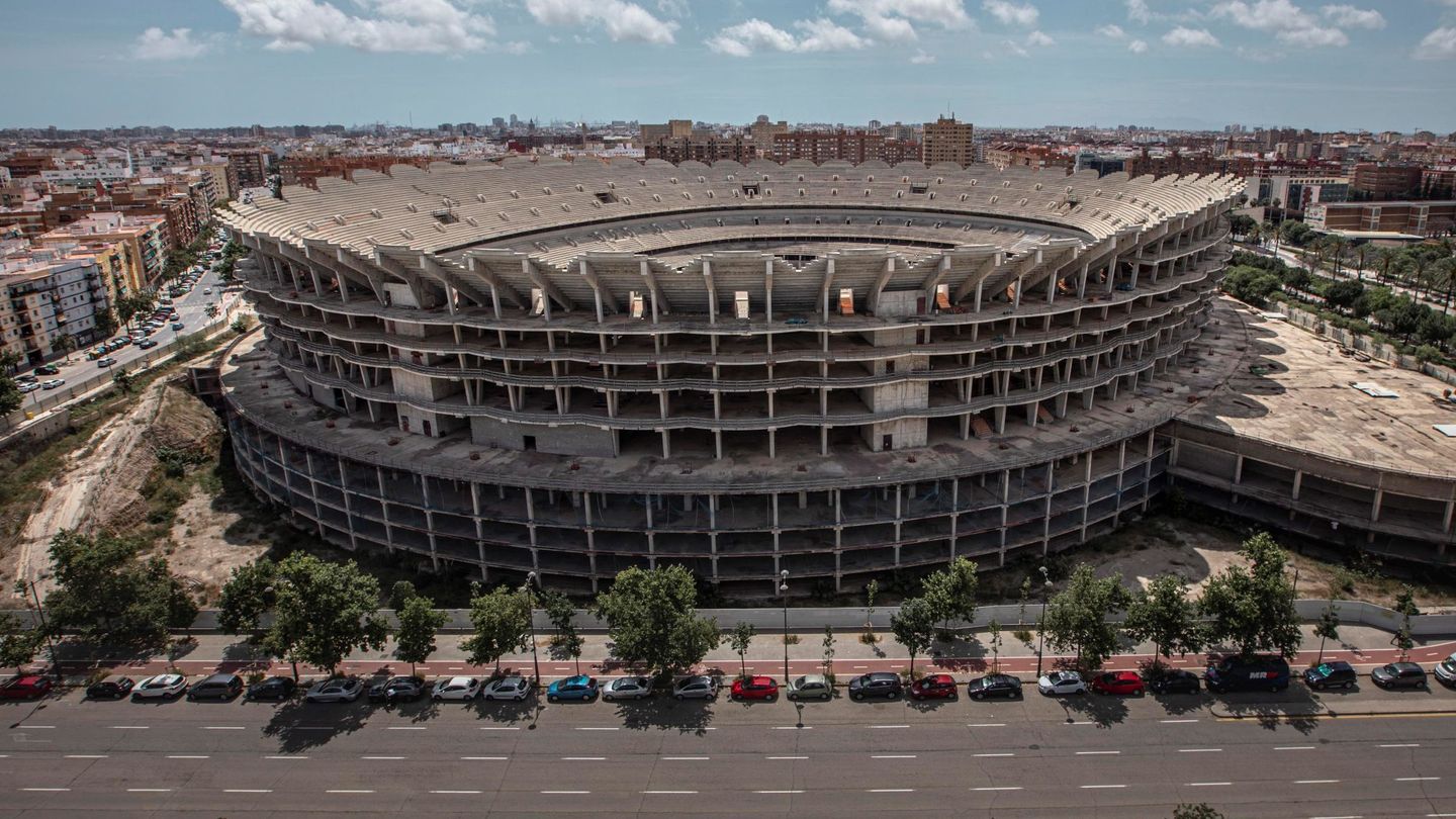Vista del esqueleto de hormigón del Nuevo Mestalla. (EFE/Biel Aliño)