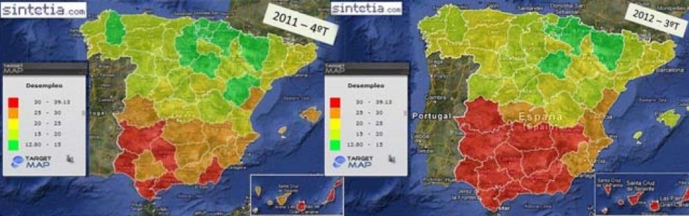 Foto: El mapa del paro en España