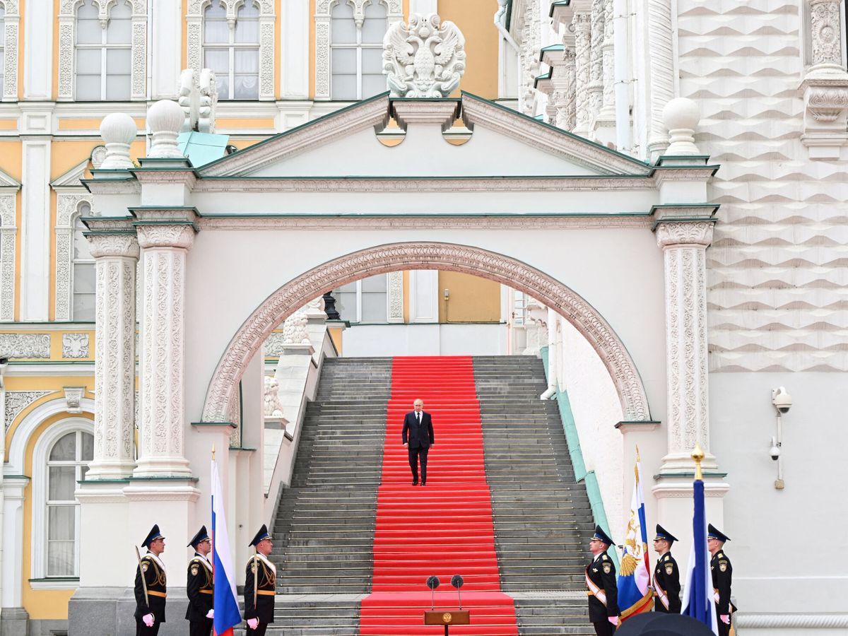 Foto: El presidente ruso, Vladimir Putin, antes de dirigirse a su nación, este martes en Moscú. (Sputnik Sergei Guneev vía Reuters)