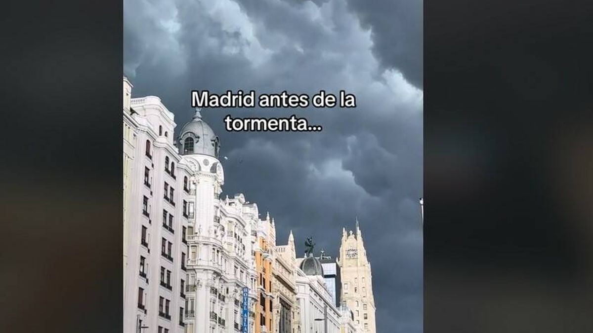 Vídeo | Las impresionantes imágenes del cielo de Madrid justo antes y después de que estalle la tormenta