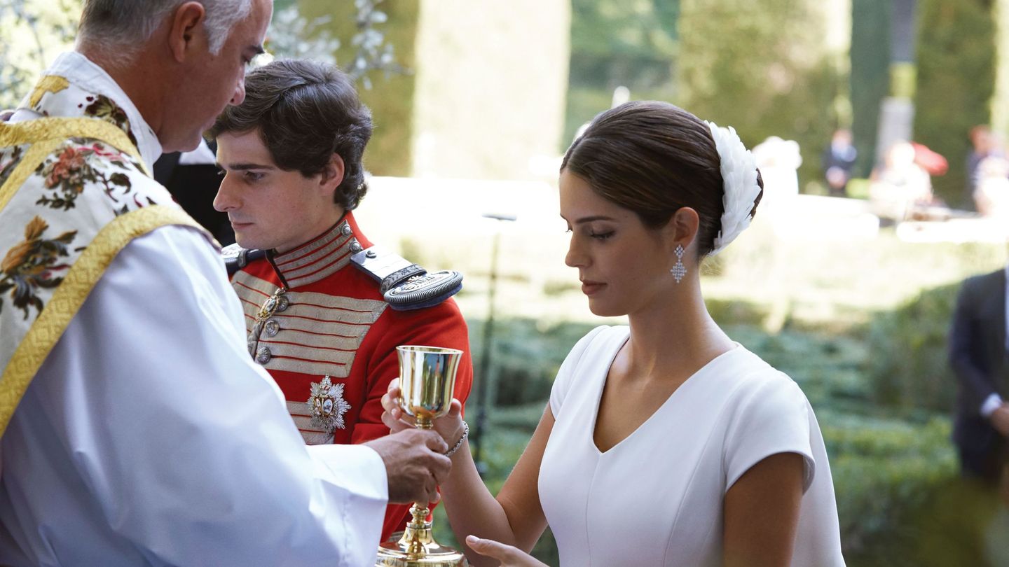 Una de las instantáneas de la boda del duque de Huéscar con Sofía Palazuelo. (EFE)