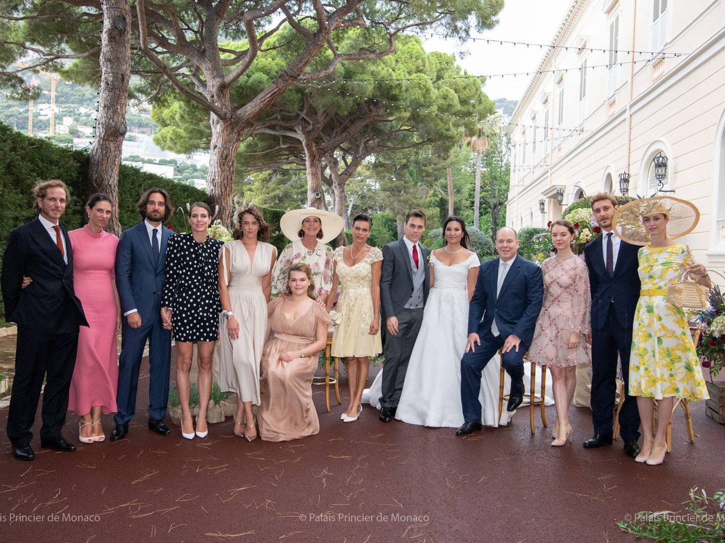 Los Grimaldi, reunidos para la boda de Louis Ducruet y Marie Chevallier. (Palais Princier)