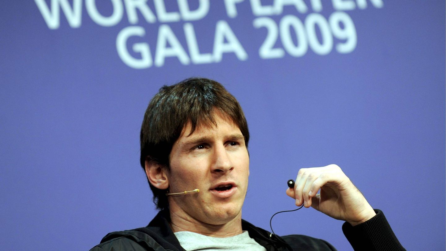 Leo Messi en una rueda de prensa previa a la Gala de la FIFA que se celebró en 2009. (EFE/Walter Bieri).