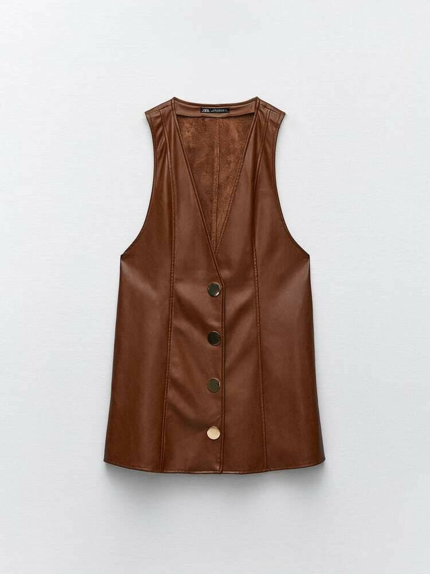 El vestido marrón de Zara. (Cortesía)