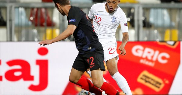 Foto: Jadon Sancho debutó con la selección inglesa este viernes ante Croacia en Rijeka. (Reuters)