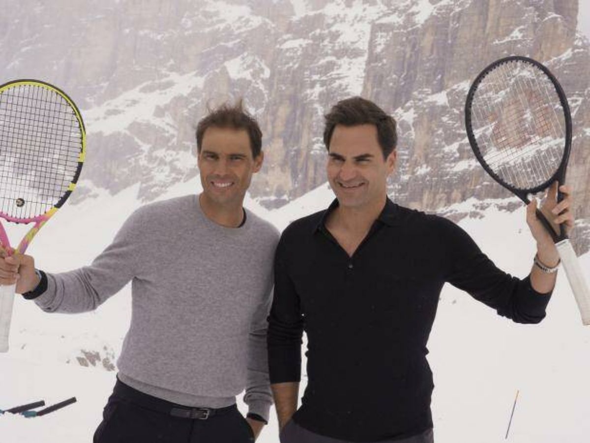 Foto: Federer y Nadal (Cortesía Louis Vuitton)