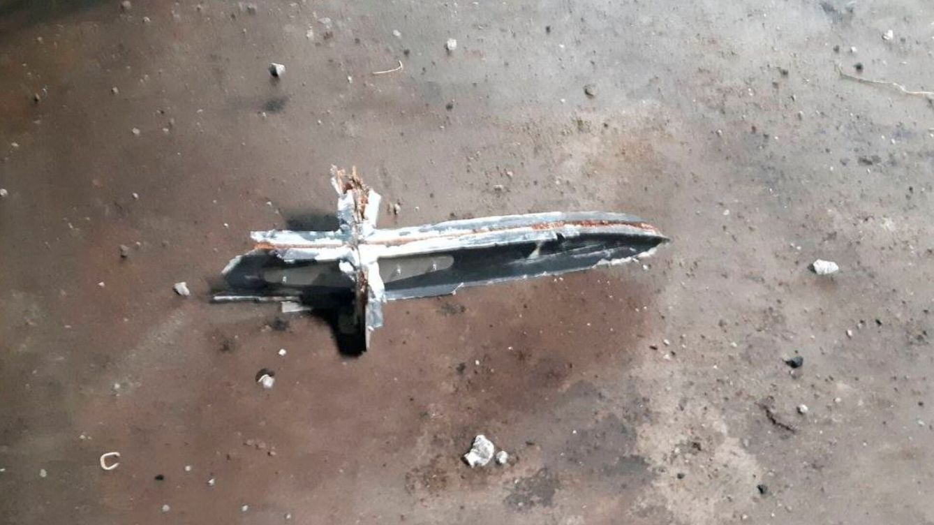 Foto: Parte de un dron que el Ejército ucraniano ha identificado como un Shahed-136.